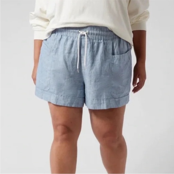 Athleta Pants - Athleta Cablo Linen Chambray Shorts 4” 20 Pockets